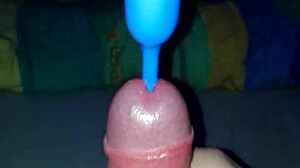 handjob with plugin leads to cumshot in casual chat