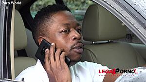 Busty Stacey Saran gets her big tits bouncing while drilled by black monster cock.