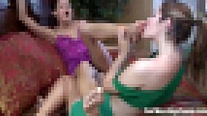 Cat and Nicole make Luna worship their feet in a sexy pov session