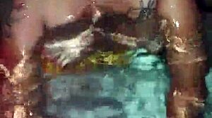 mexican puta sucking dick in pool, no fear of neighbors?