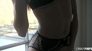 Big Tits Lesbian Jewelz Blu Scissors Alexis Tae and Devours Her Trimmed Pussy