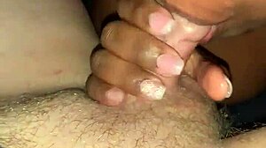 Ebony beauty sucks monster cock with big ass bouncing