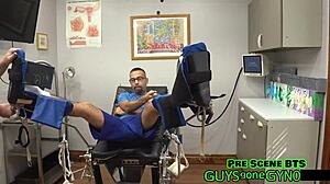 Angel ramiraz spreads shaved pussy for cum extraction in latex clinic.