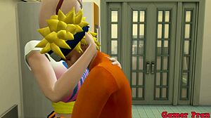 sakura tells naruto 'fuck me like you do hinata' in the kitchen