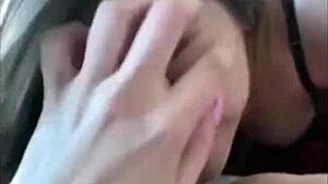 in this amateur lesbian scene the petite girlfriend licks her friend's pussy to orgasm