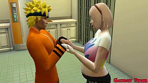 sakura tells naruto 'fuck me like you do hinata' in the kitchen