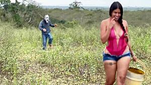 Minutes of Terror Mixed with Juicy Outdoor Sex