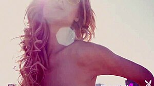 petite blonde milf striptease and solo dancing outdoor