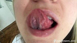 Intriguing Tongue And Saliva Throat Fetish Demonstration By Young Amateurs.