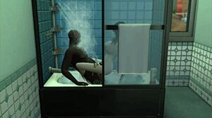 In Sims4, the cheating wife gets with a big black cock