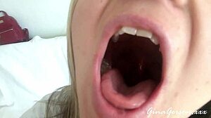 Intriguing Tongue And Saliva Throat Fetish Demonstration By Young Amateurs.