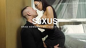 Curvy Brunette Melissa Stratton Takes Big Cock Doggystyle