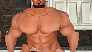 Handsome muscle hunk aaron donald fucks local wife in kitchen