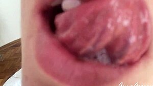Intriguing Tongue And Saliva Throat Fetish Demonstration By Young Amateurs.
