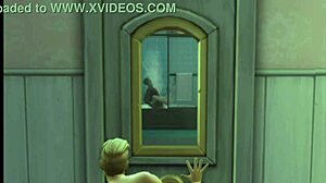 In Sims4, the cheating wife gets with a big black cock