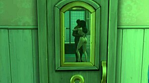 In Sims4, the cheating wife gets with a big black cock