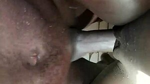 Skinny girl takes big black cock in bathroom