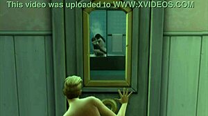 In Sims4, the cheating wife gets with a big black cock