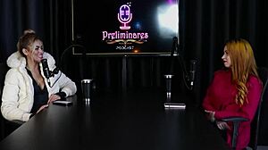 Jhocy and Bia Hot Glamour in Sheer Red Lingerie