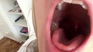 Intriguing Tongue And Saliva Throat Fetish Demonstration By Young Amateurs.