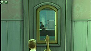 In Sims4, the cheating wife gets with a big black cock