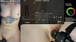 Naked goth gamer girl streams in mistress role