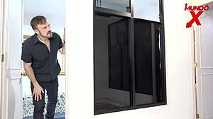 Neighbor Spies and Enters to Fuck Latina in Lingerie 👀