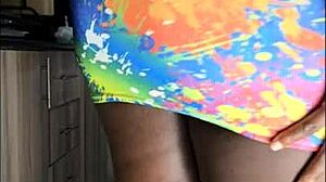 Does this beautiful ebony queen with big curvy ass tease you good in homemade video?