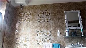 in the bathroom, her ass got red from rough play with that miniskirt on