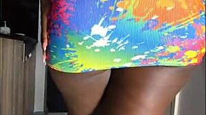 Does this beautiful ebony queen with big curvy ass tease you good in homemade video?
