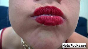 hot nadia munches on cereal packed with sexy army soldiers