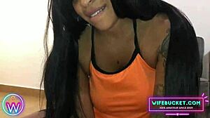 WifeBucket homemade clip shows daring handjob with bold red nails