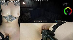 Naked goth gamer girl streams in mistress role