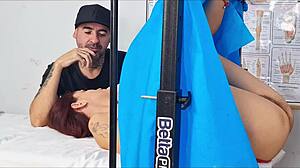 redhead wife fucked by gynecologist, cuckold watches ass worshiping!