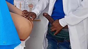 redhead wife fucked by gynecologist, cuckold watches ass worshiping!