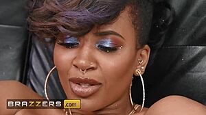 smoking hot babe demi sutra with pierced nipples deepthroats and rides in anal sex on sofa - brazzers