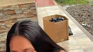 Watch this submissive latina housewife suck him in public for just thirty dollars.