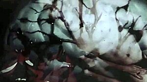 vintage hairy beaver gets wild in retro interracial pounding