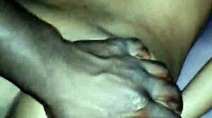 The big dick stretches her tight pussy wide open