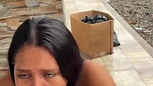 Watch this submissive latina housewife suck him in public for just thirty dollars.