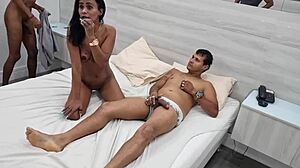 Behind the scenes recording with intense fucking featuring naughty little Indian Juju