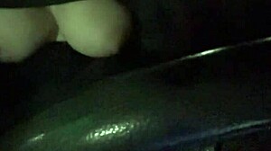 Italian milf Artemisia Love flashes her big horny boobs while driving the car outdoors.