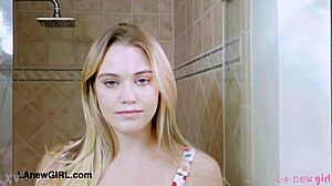 Have you seen gorgeous teen blonde in shower photoshoot?