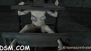 bound bdsm slut gets rough blowjob