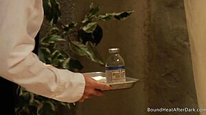 redhead lesbian madame in lingerie fingered by slave