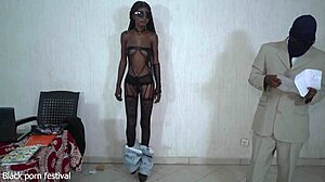 African secretary strips naked in office for boss