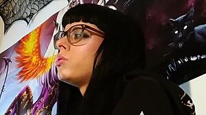 Hungarian Goth Teen Kisses With Passion!