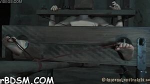 bound bdsm slut gets rough blowjob