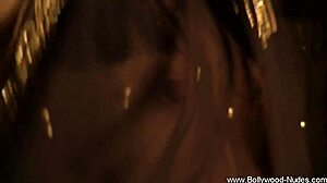 brunette milf teases in black dress solo