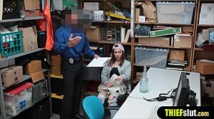 Cute Russian Shoplifter Gets Bent Over Punished